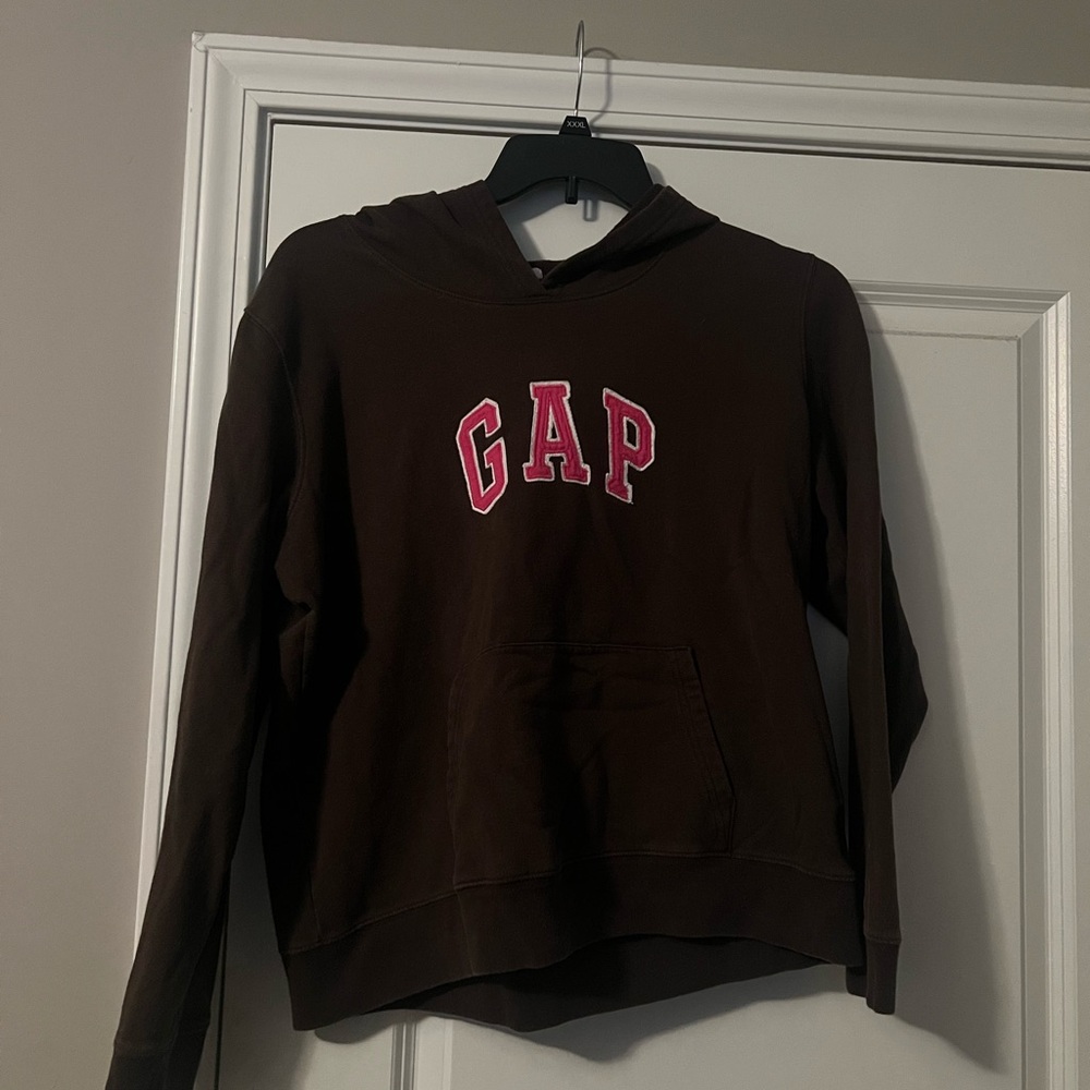 GAP Maroon Hoodie with Pink Logo